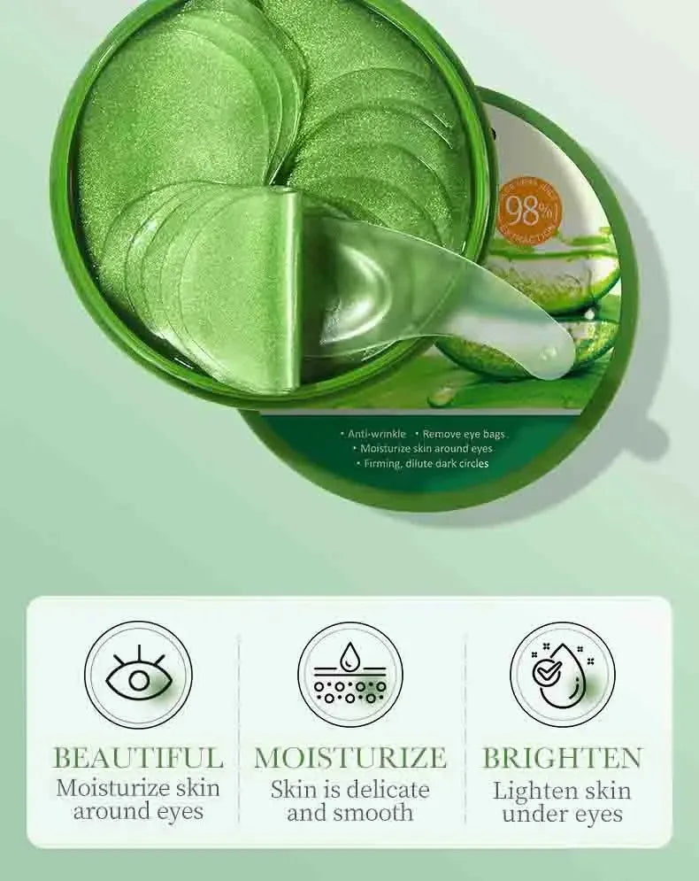 60pcs Aloe Vera Collagen Eye Mask Anti Dark Circles Eyes Bags
