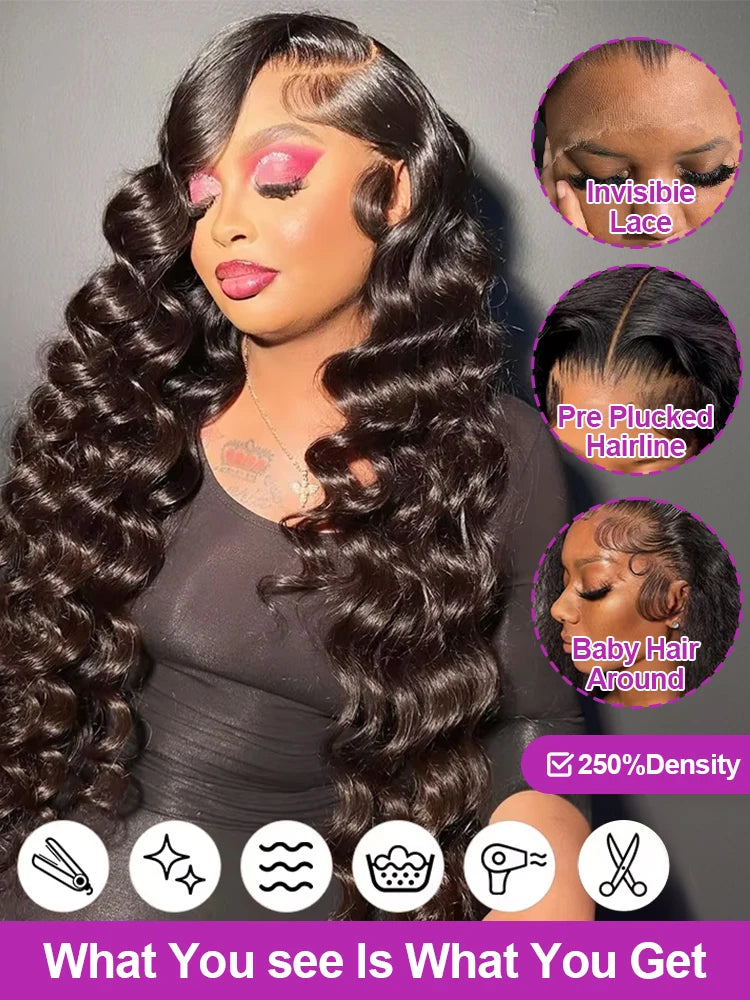 HD Lace Frontal Wig Brazilian Curly Human Hair