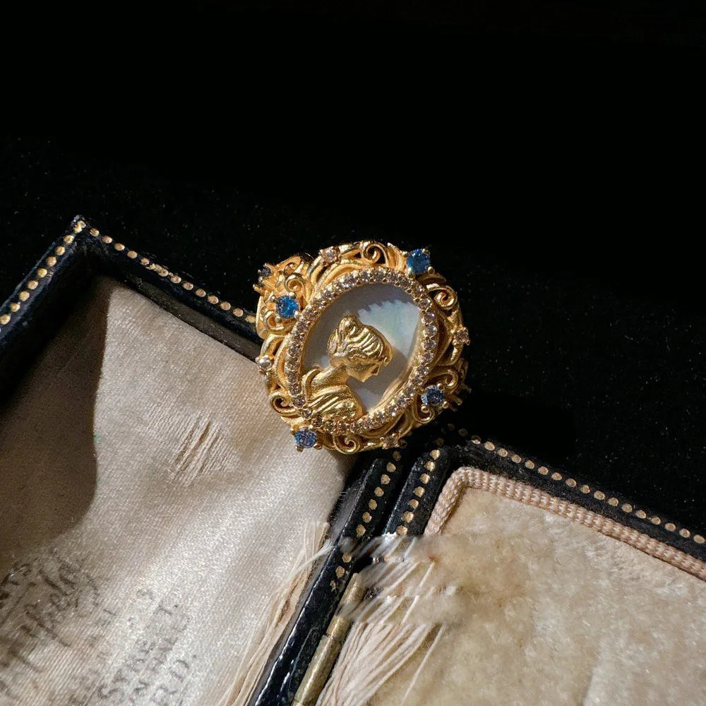 Women Gemstone Necklace Textured 18K Gold Zirconia Pearl Earrings