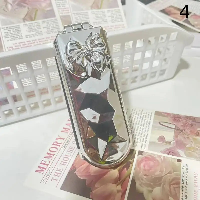 Mini Portable Hair Brush Folding Comb Head With Mirror