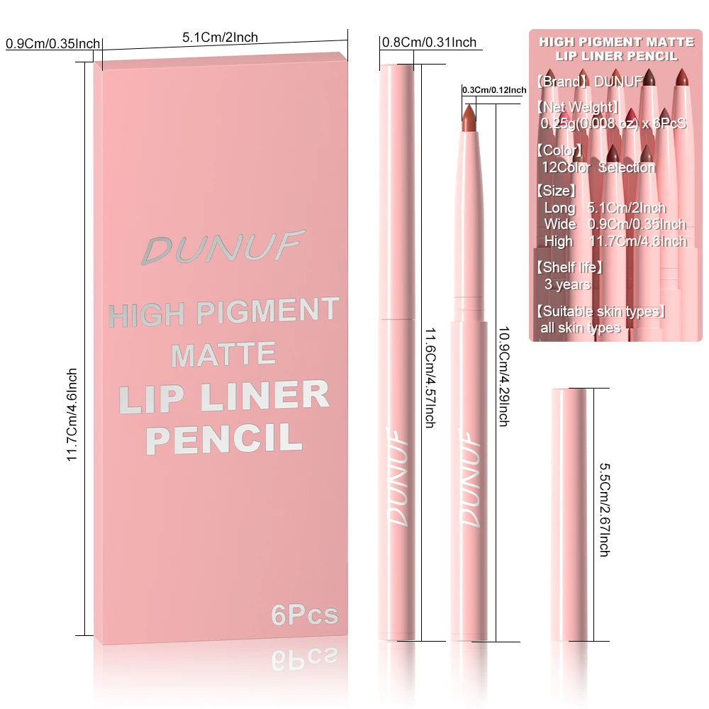 6pcs Lip Liner Pen Set